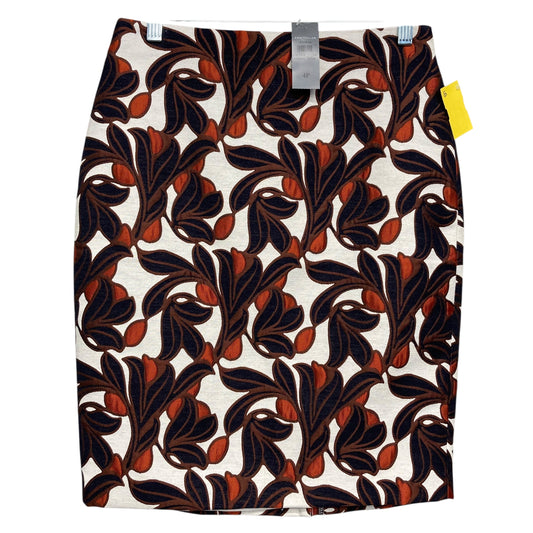 Skirt Mini & Short By Ann Taylor In Orange & White, Size:4P