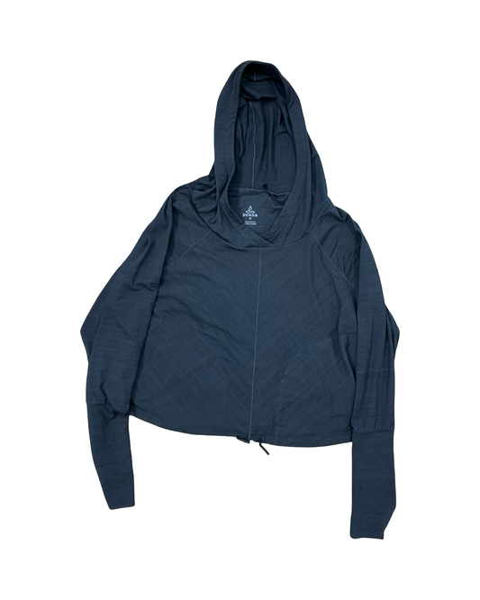 Athletic Top Ls Hoodie By Prana In Grey, Size:M