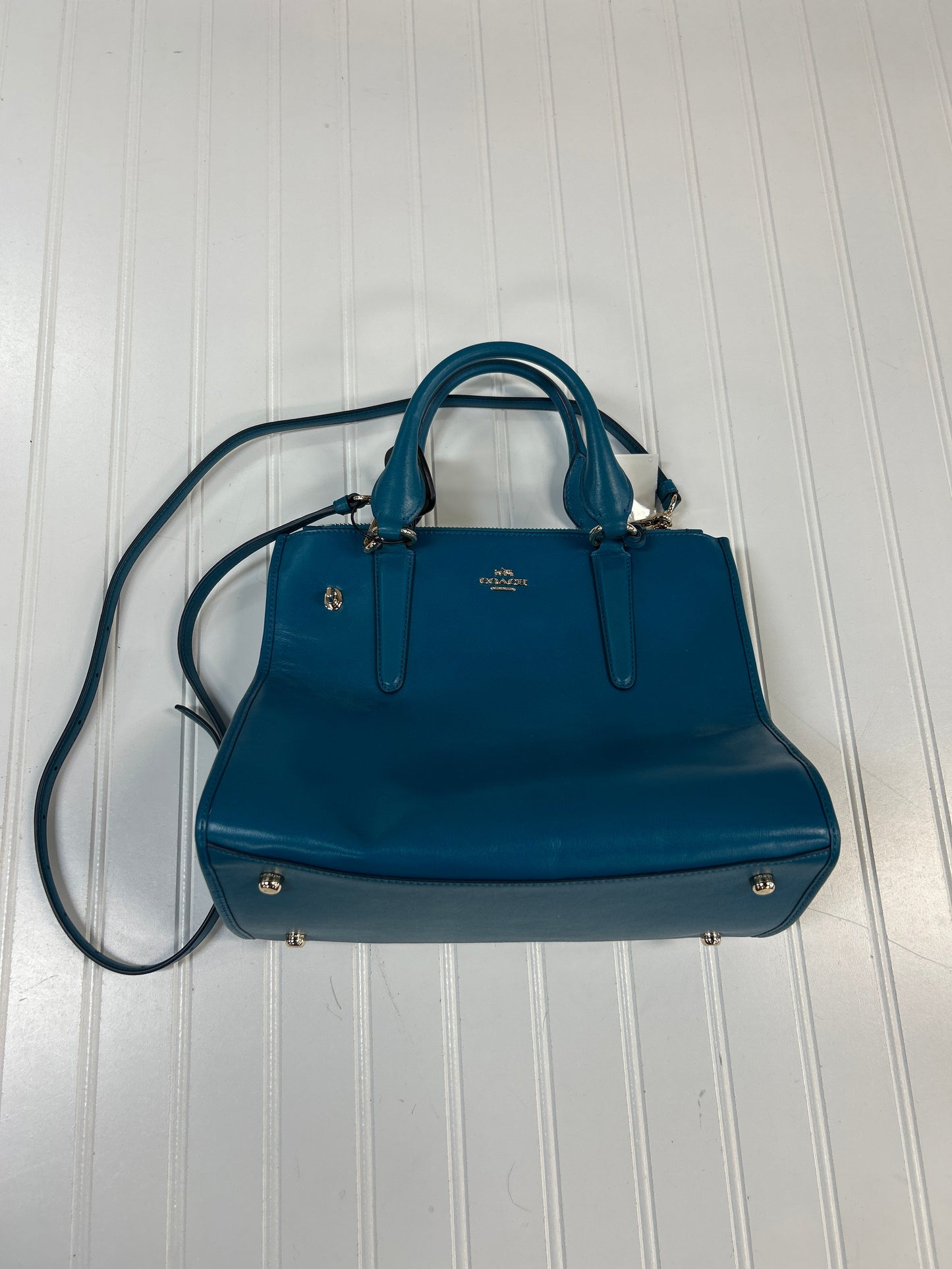 Handbag Designer By Coach In Teal, Size:Large
