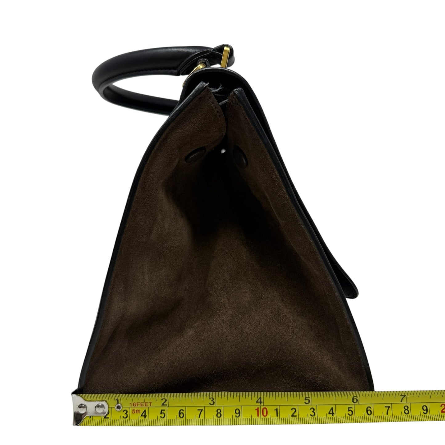 Python & Brown Suede Trapeze Bag Luxury Designer Label By Celine, Size: Large
