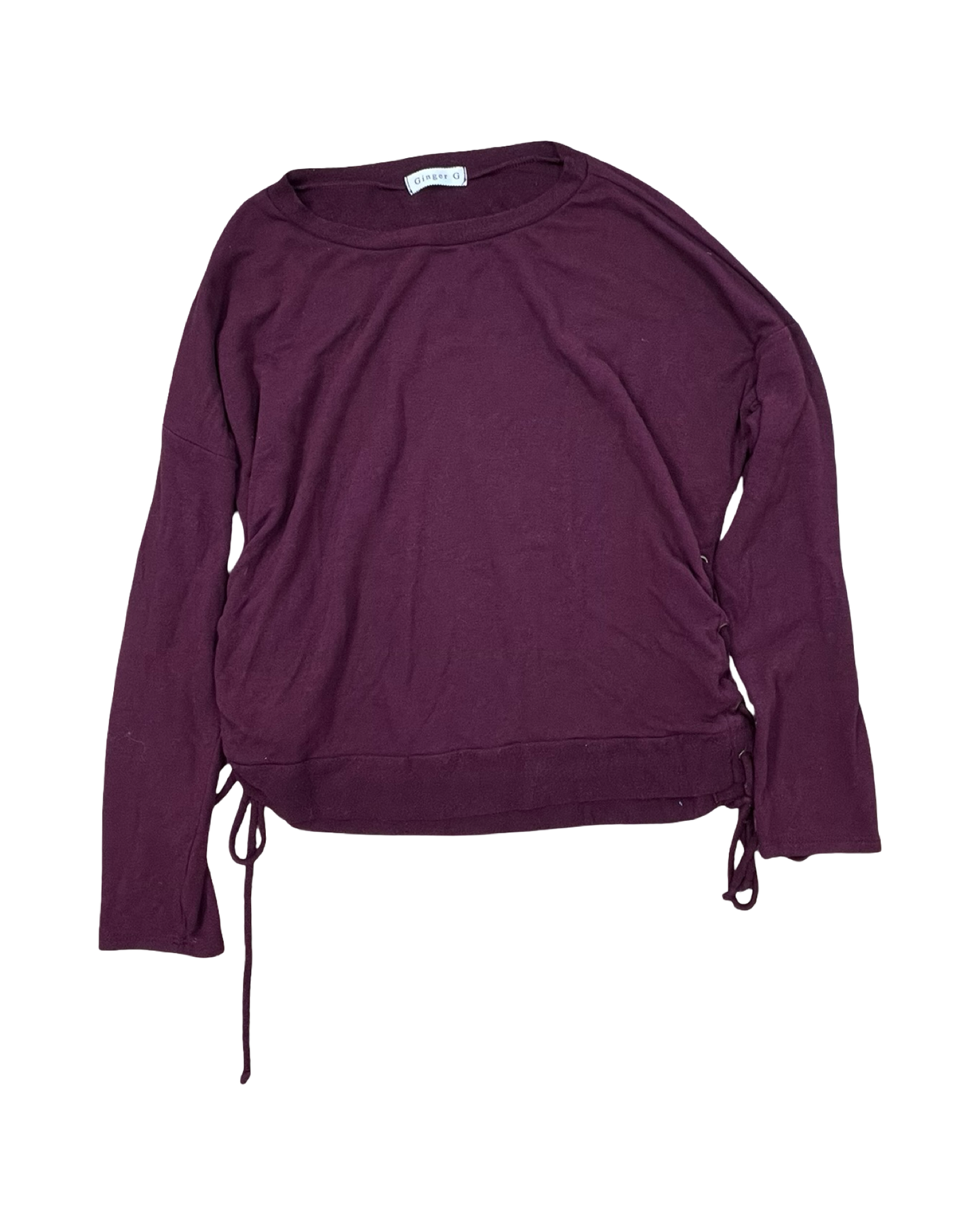 Top Ls By Ginger G In Maroon, Size:L