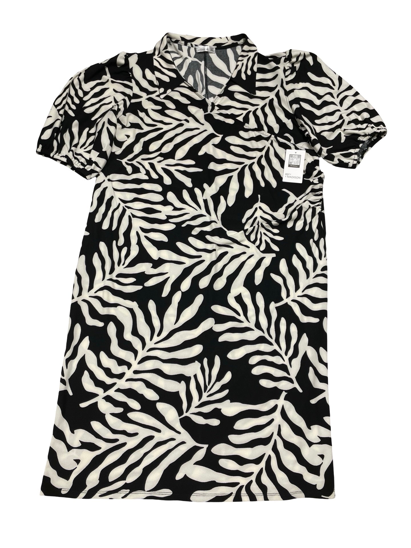 Dress Casual Midi By 89Th And Madison In Black & White, Size:Xl