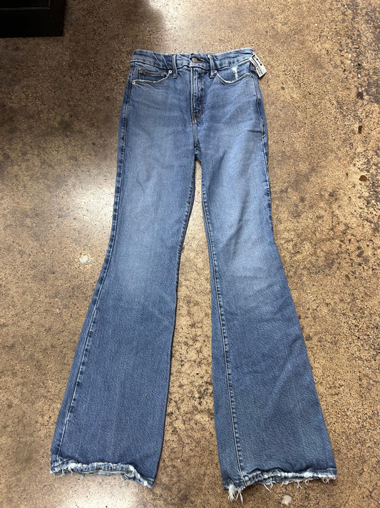 Jeans Flared By Good American In Blue Denim, Size:4