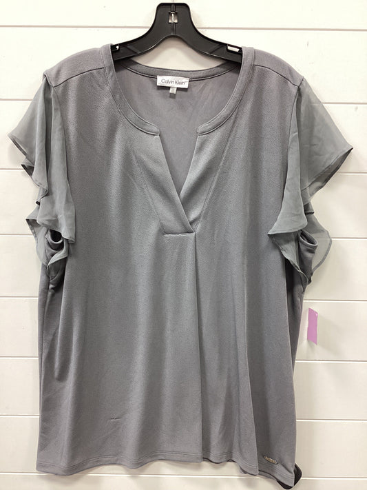 Top Ss By Calvin Klein In Grey, Size:Xl