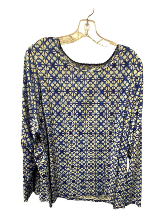 Top Ls By Lands End In Blue & White, Size:3X