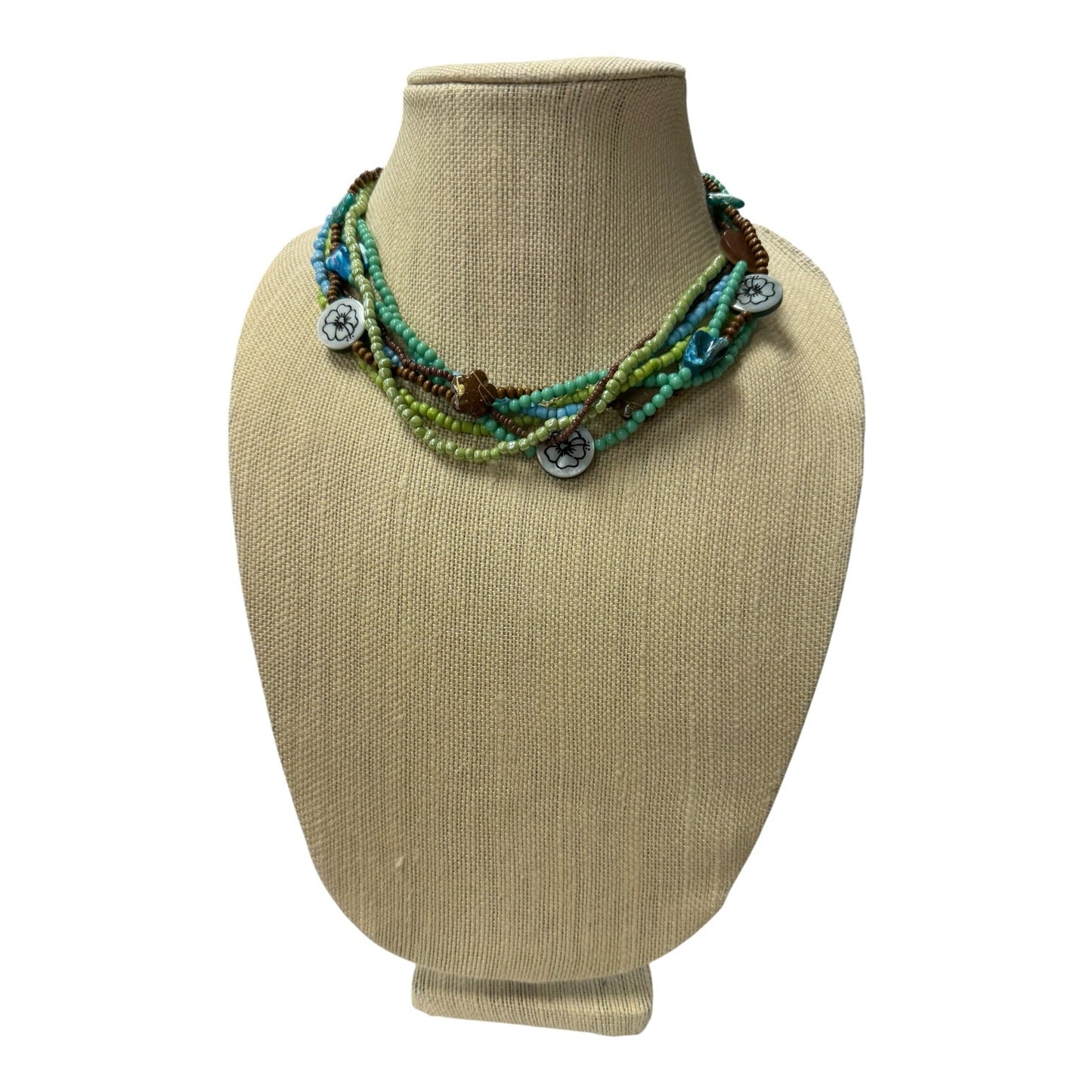 Necklace Layered  In Blue & Green