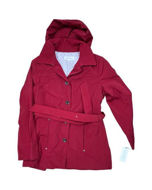 Coat Trench Coat By Calvin Klein In Red, Size:M
