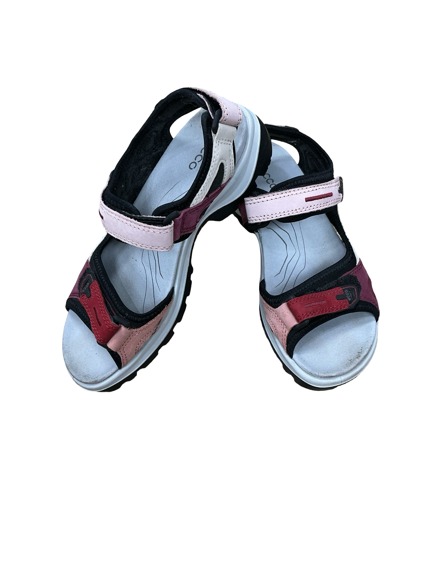 Sandals Flats By Ecco In Pink & Red, Size:8.5