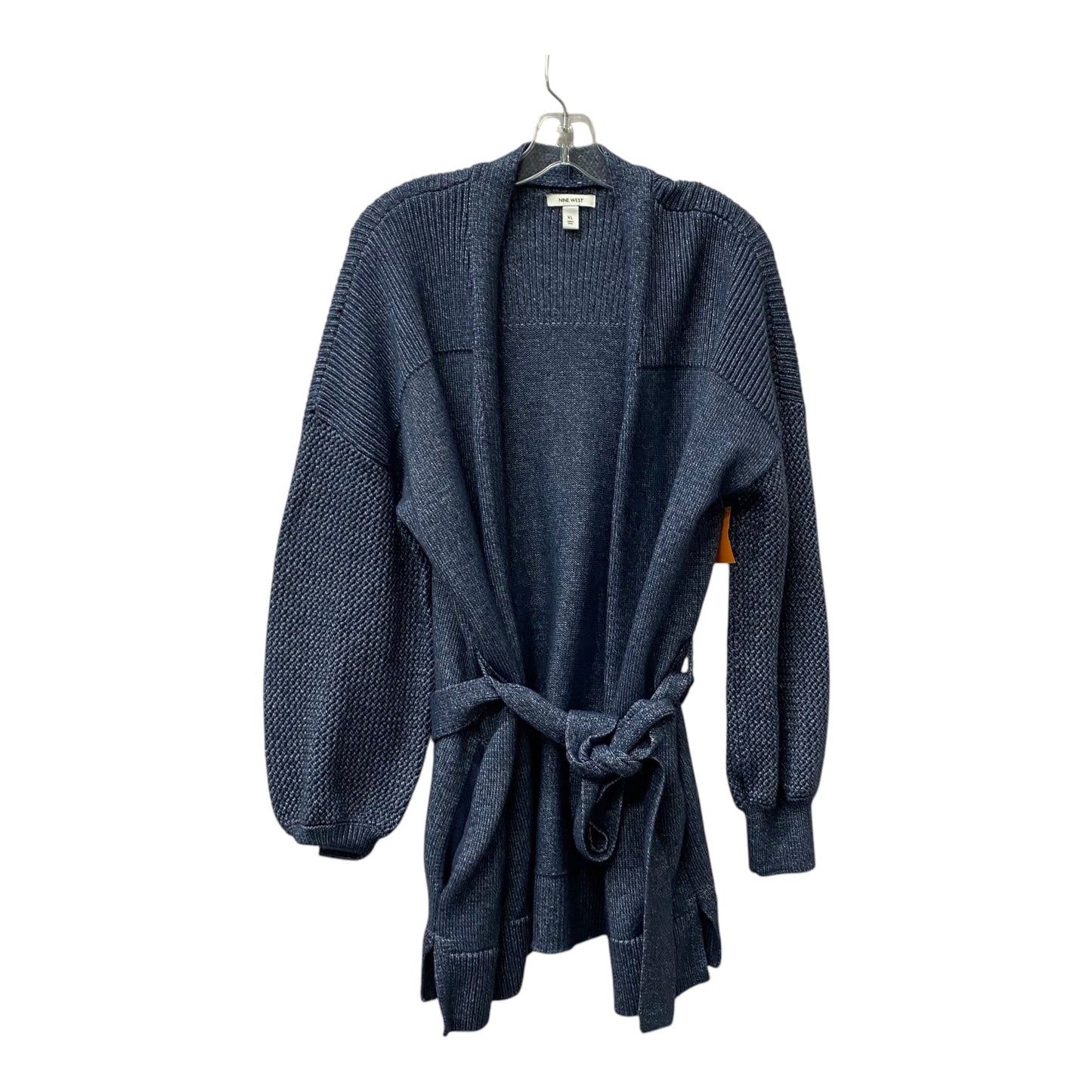 Sweater Cardigan By Nine West In Blue, Size:Xl