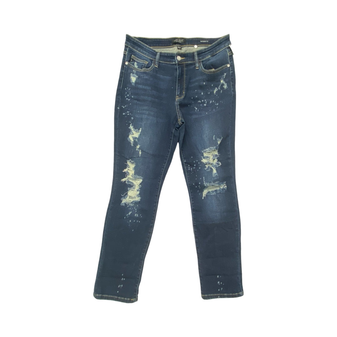 Jeans Boyfriend By Judy Blue In Blue Denim, Size:12