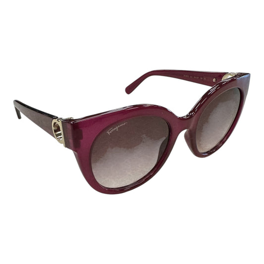 Sunglasses Luxury Designer By Ferragamo In Purple, Size: