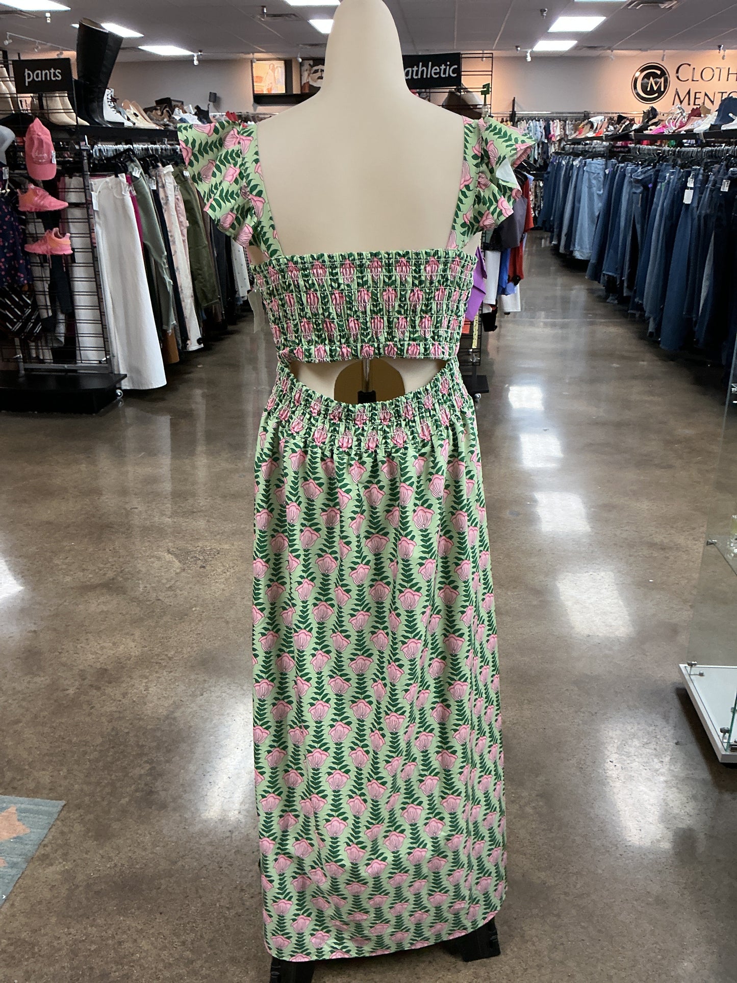 Dress Casual Maxi By Sunday Up In Green & Pink, Size:L