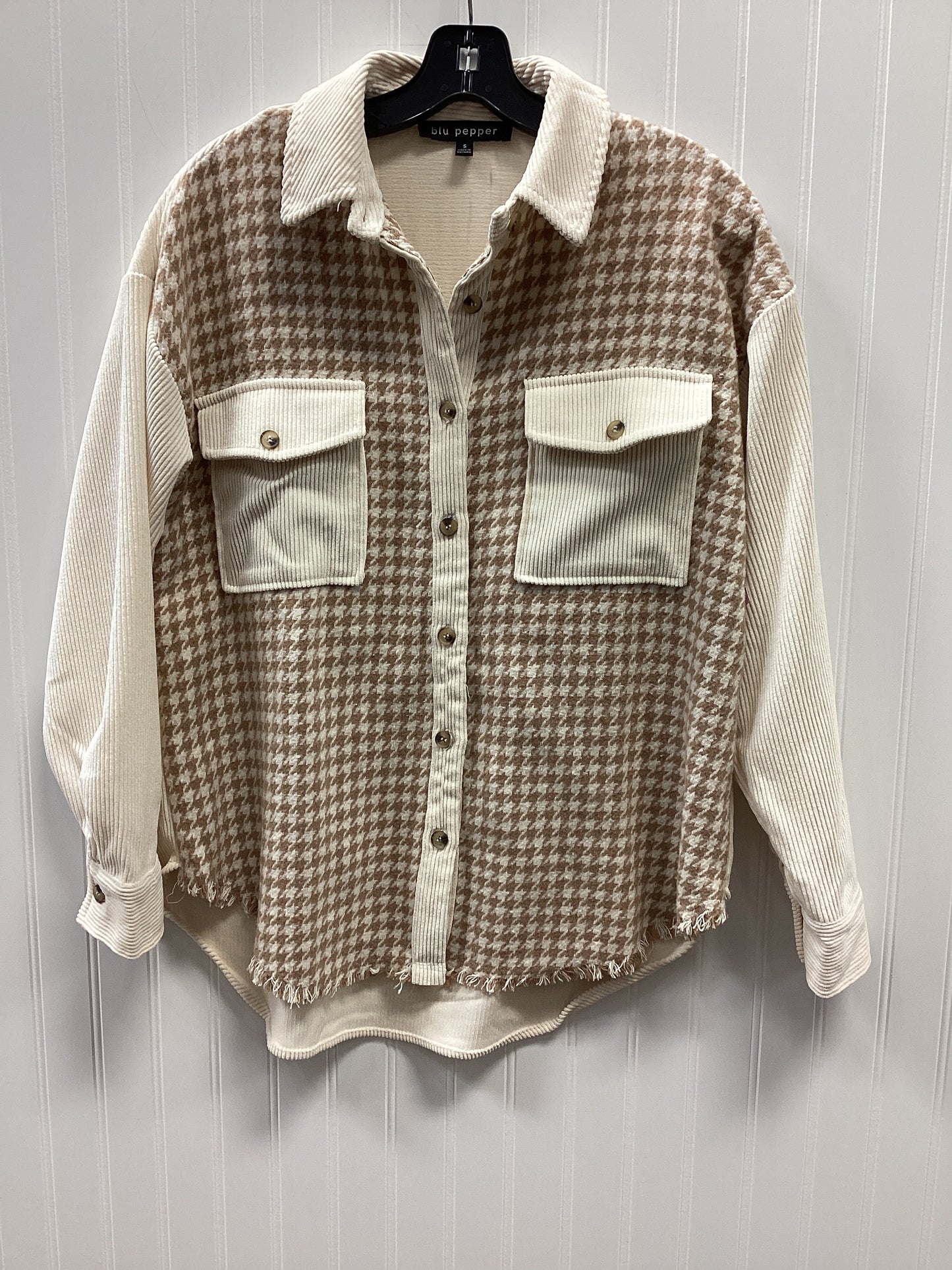 Jacket Fleece By Blu Pepper In Cream, Size:S