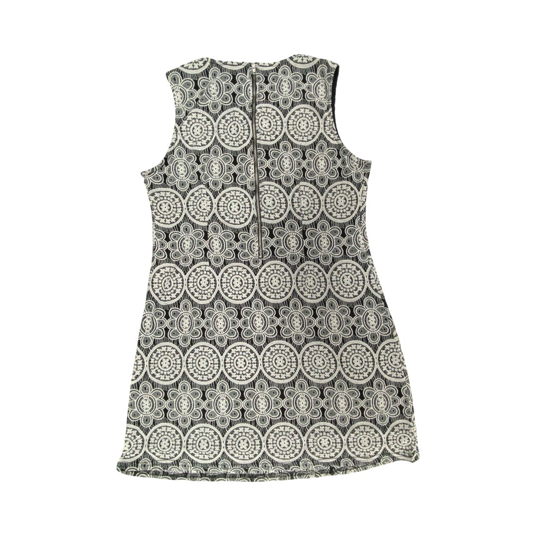 Dress Casual Midi By Clothes Mentor In Black & White, Size:L