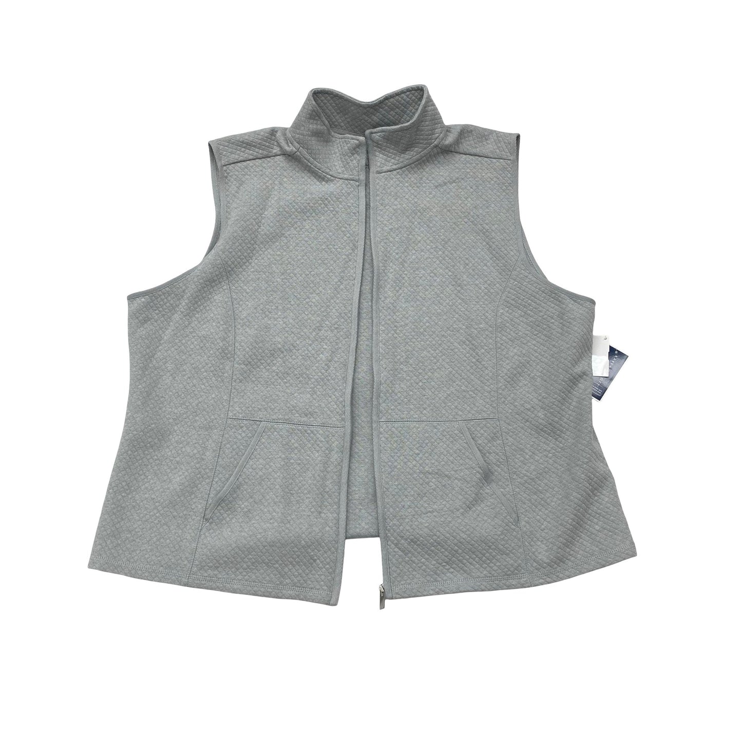 Vest Faux Fur & Sherpa By Karen Scott In Grey, Size:2X