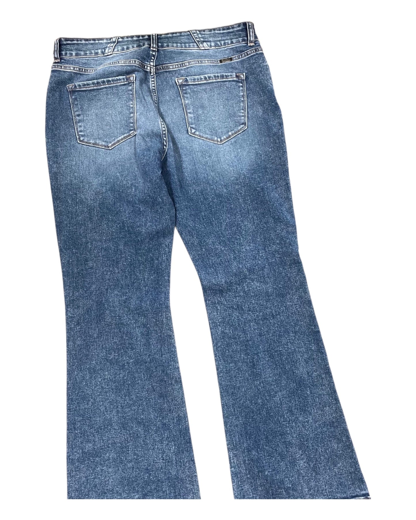 Jeans Flared By Kancan In Blue Denim, Size:14