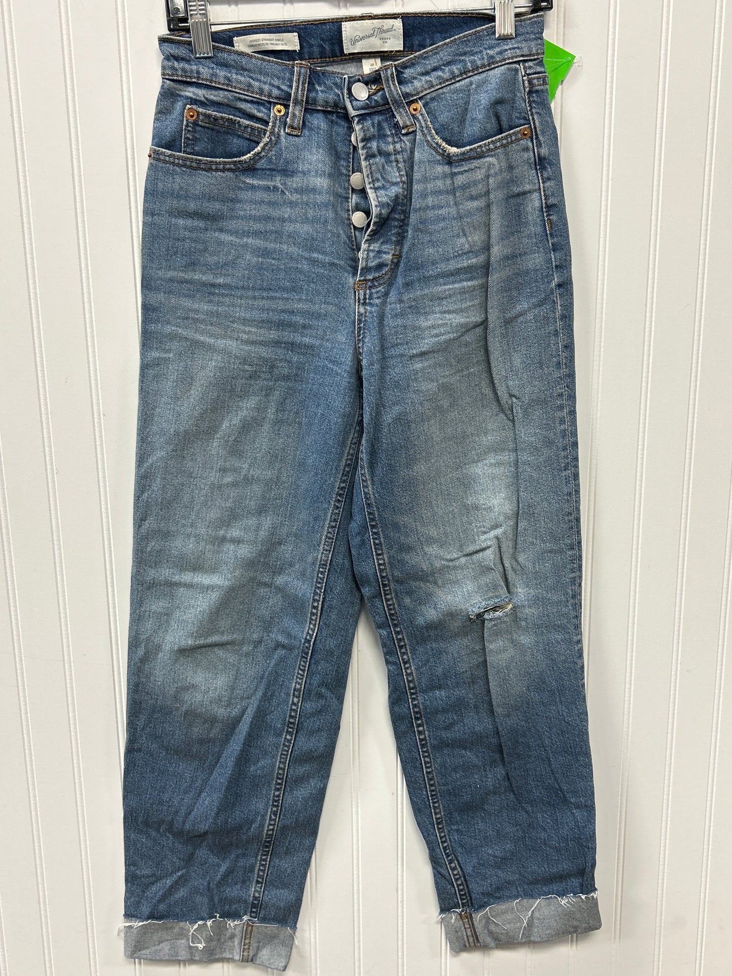 Jeans Straight By Universal Thread In Blue Denim, Size:4