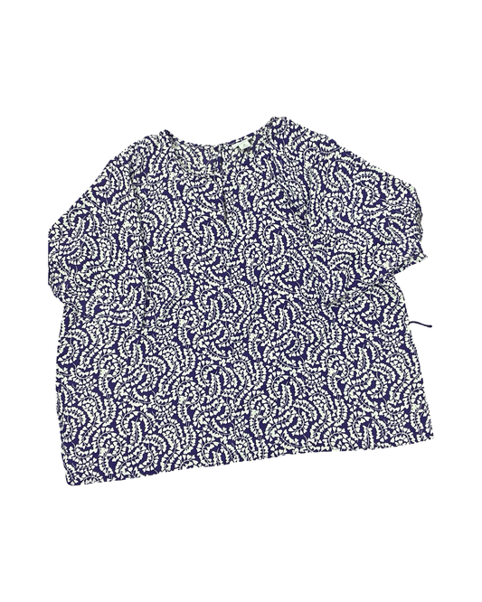 Top Ss By Liz Claiborne In Purple & White, Size:2X