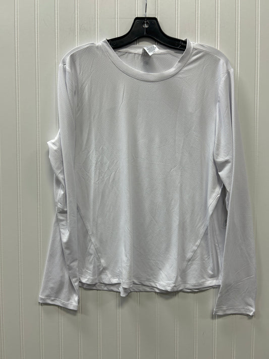Athletic Top Ls Crewneck By Rbx In White, Size:L NWT