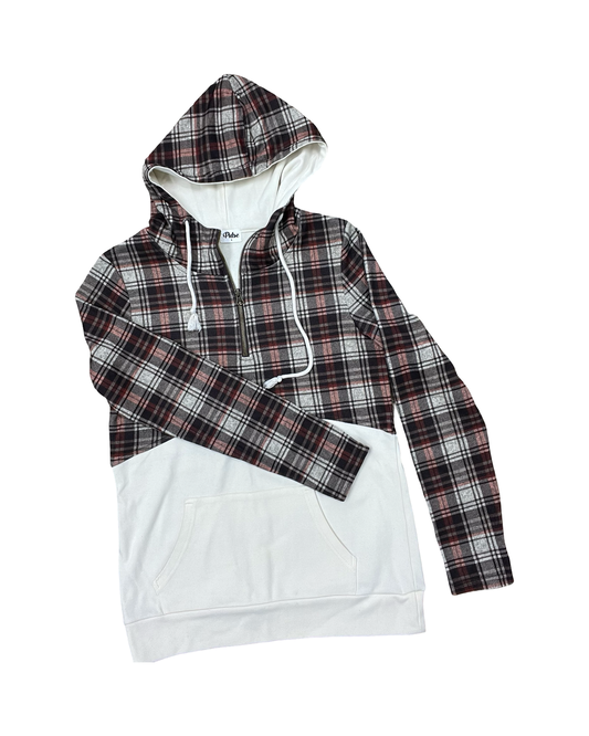 Sweatshirt Hoodie By Pulse In Brown & Cream, Size:S