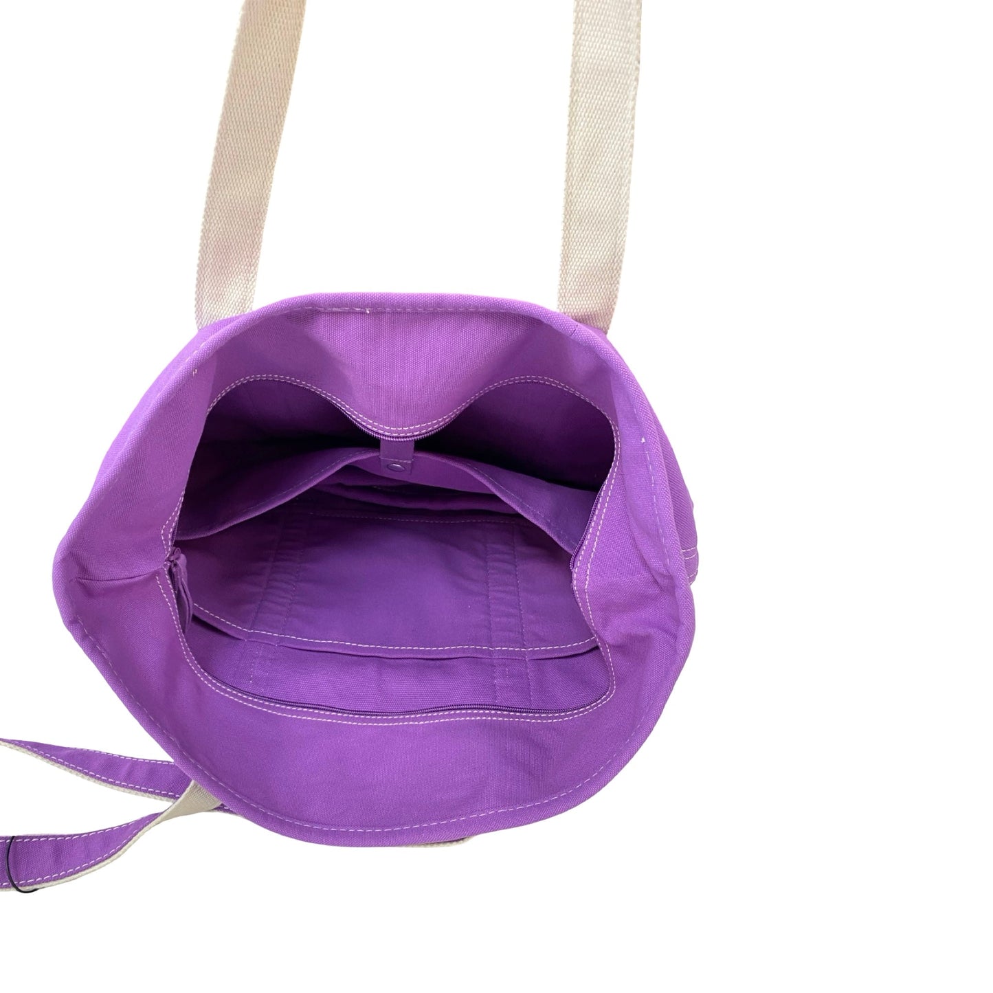 Tote By Lands End In Purple & White, Size:Large
