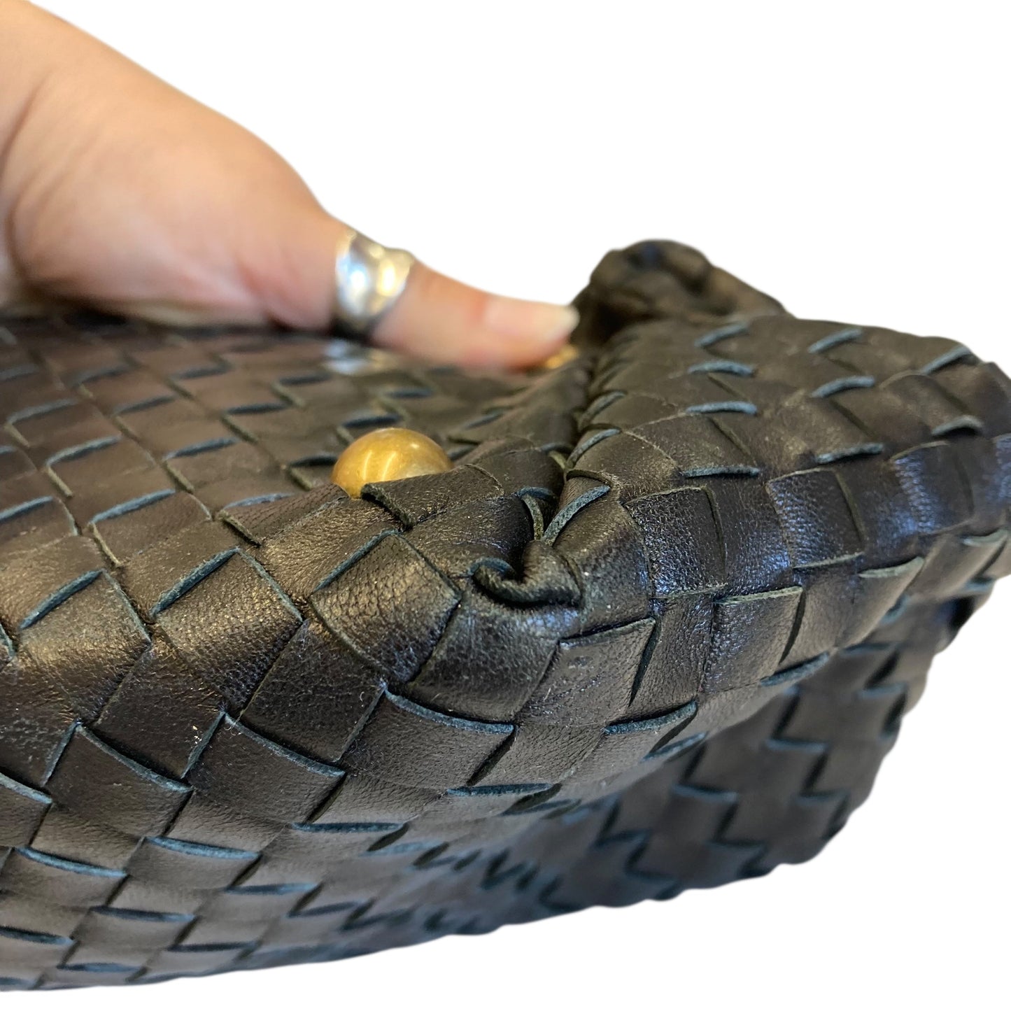 Handbag Luxury Designer By Bottega Veneta In Black, Size:Medium