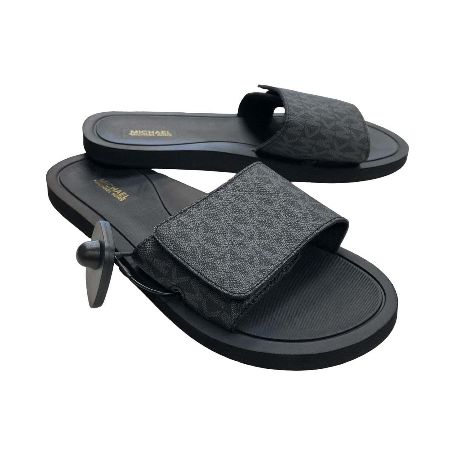 Sandals Flats By Michael By Michael Kors In Black, Size:10