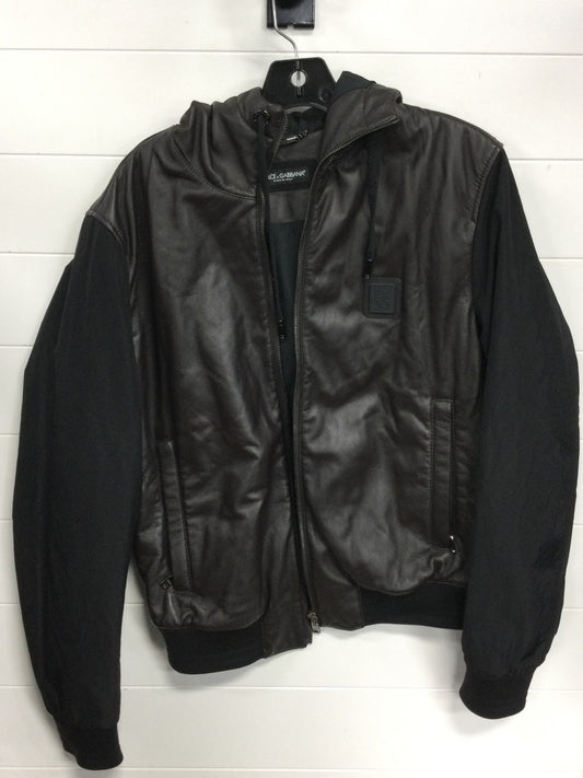 Jacket Luxury Designer By Dolce And Gabbana In Black & Brown, Size:M