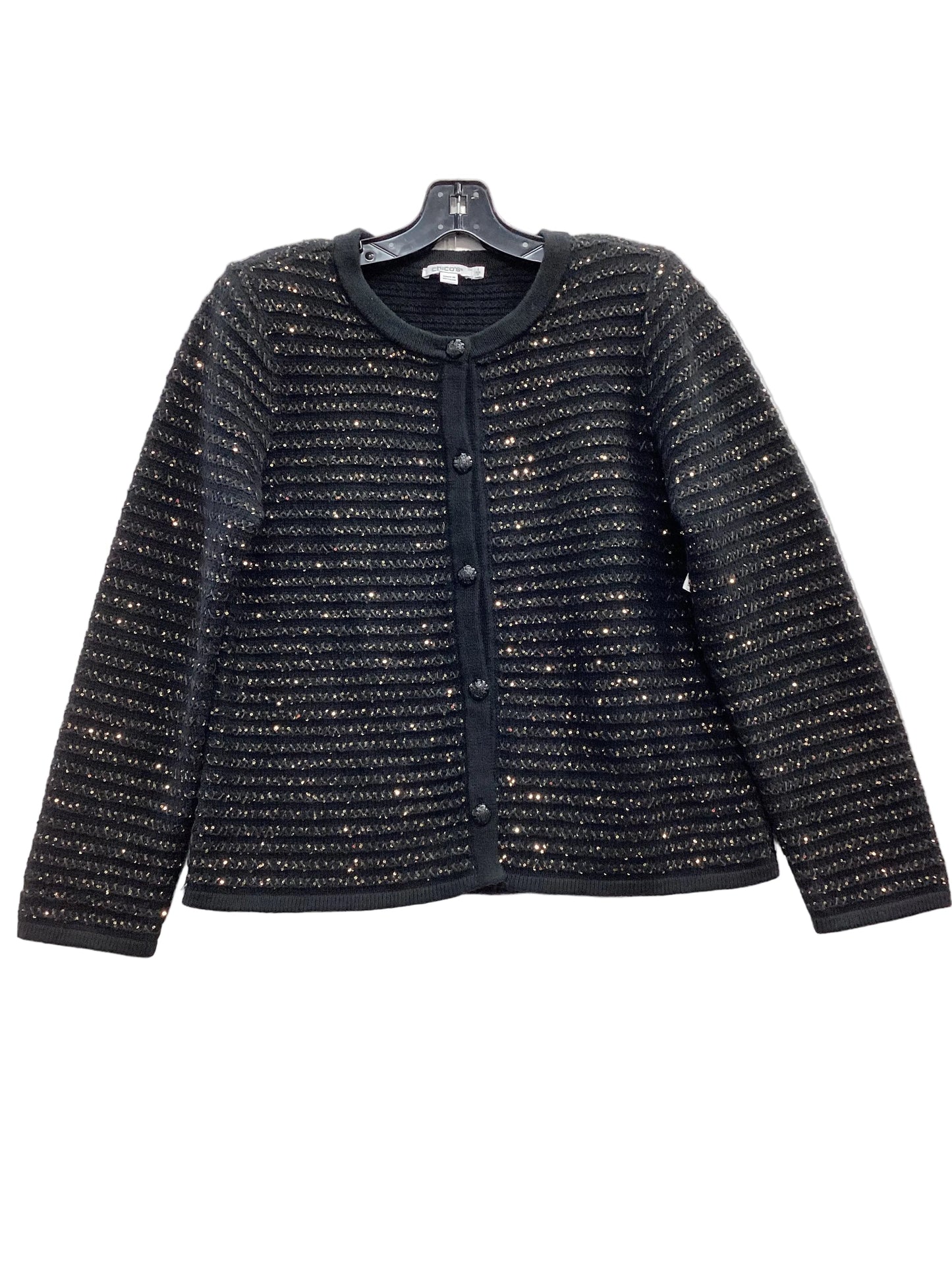 Sweater Cardigan By Chicos In Black, Size:M