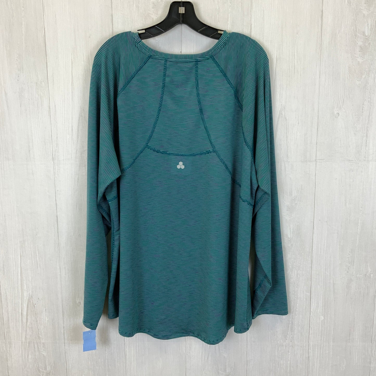 Turquoise Athletic Top Long Sleeve Crewneck Tek Gear, Size 2x