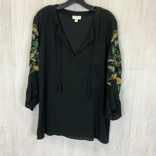 Top Long Sleeve By J Jill In Black, Size: M