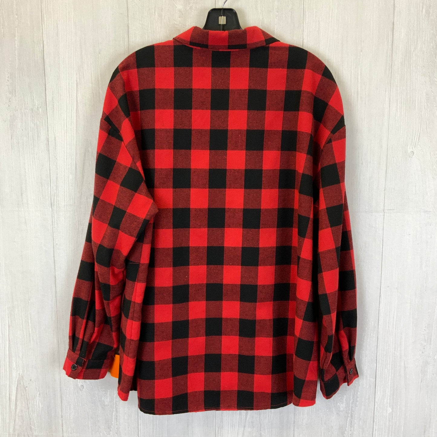 Blouse Long Sleeve By Clothes Mentor In Red Black, Size: Xl