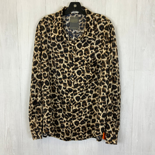 Leopard Print Blouse Long Sleeve Clothes Mentor, Size 2x