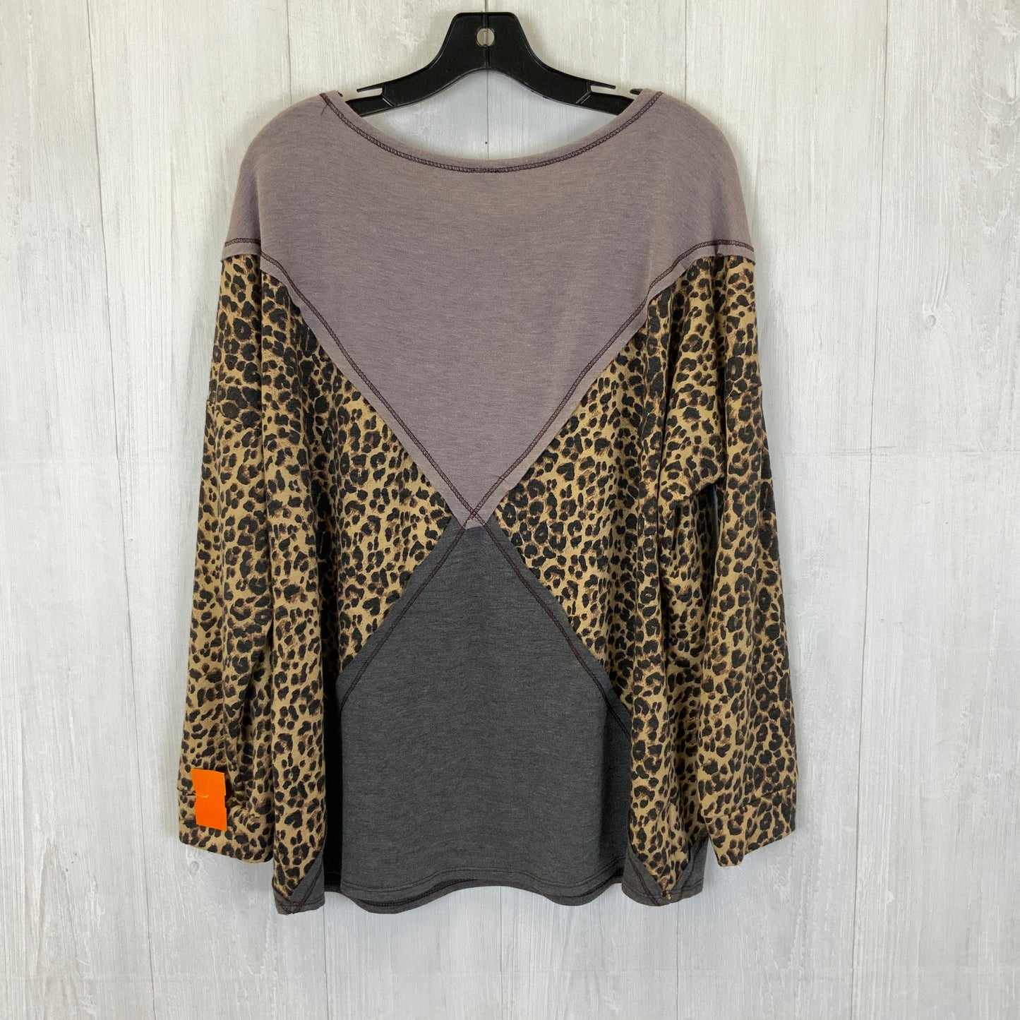 Leopard Print Top Long Sleeve Clothes Mentor, Size 2x