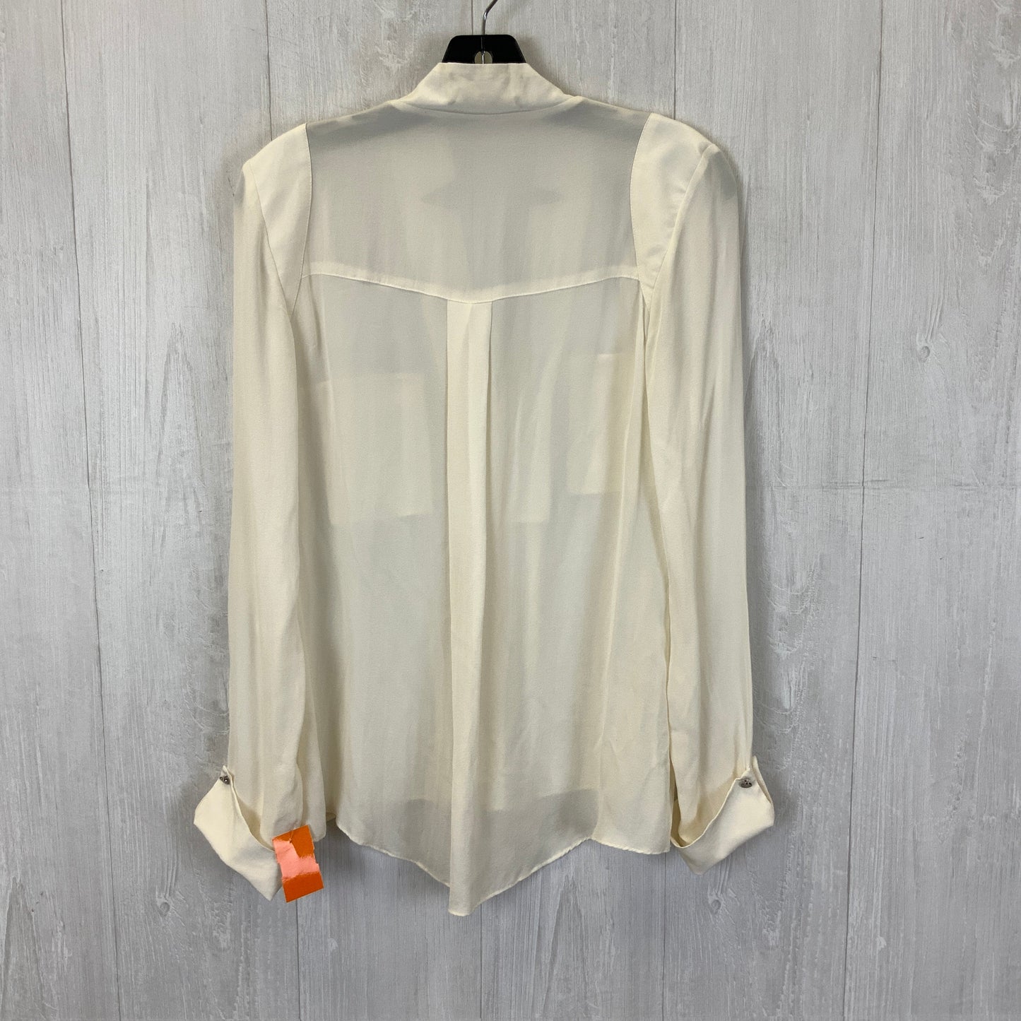 Blouse Long Sleeve By Nicole Miller In Cream, Size: S