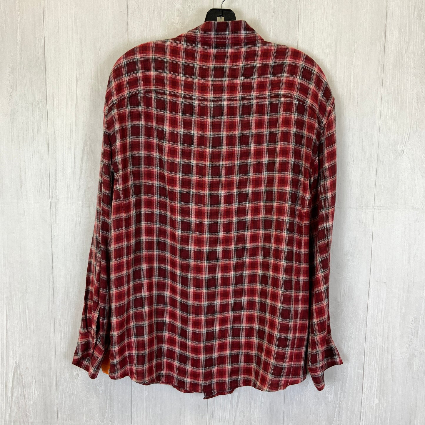 Blouse Long Sleeve By Clothes Mentor In Red Plaid, Size: Xl