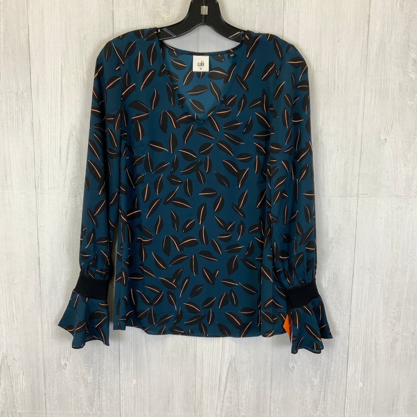 Blouse Long Sleeve By Cabi In Teal, Size: Xs