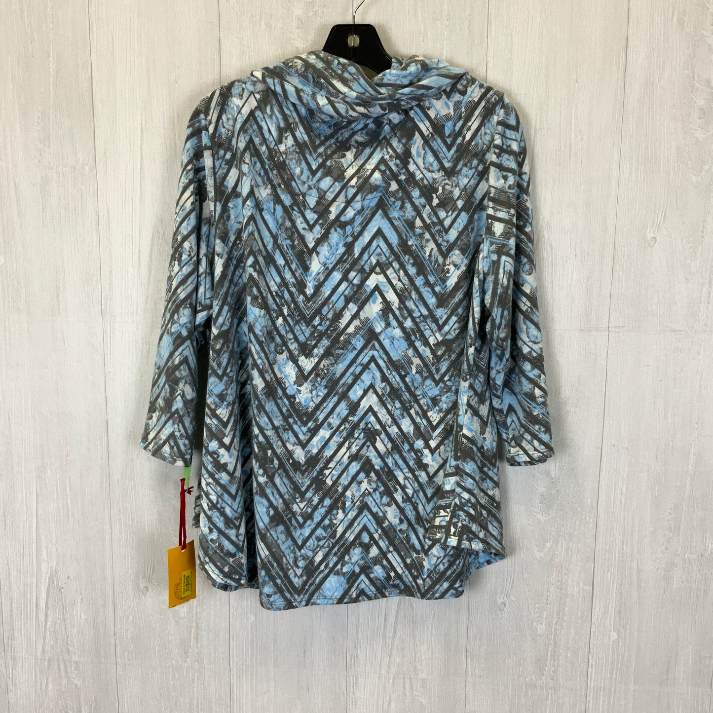 Top 3/4 Sleeve By Ruby Rd In Blue & Grey, Size: Petite   Xl