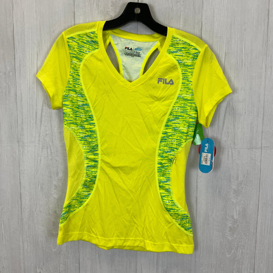 Yellow Athletic Top Short Sleeve Fila, Size S