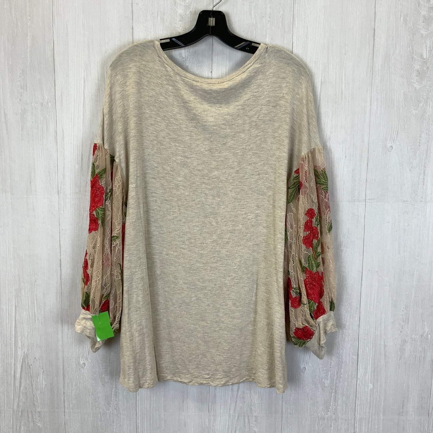 Beige Top 3/4 Sleeve Oddi, Size 2x