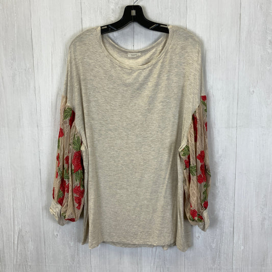 Beige Top 3/4 Sleeve Oddi, Size 2x