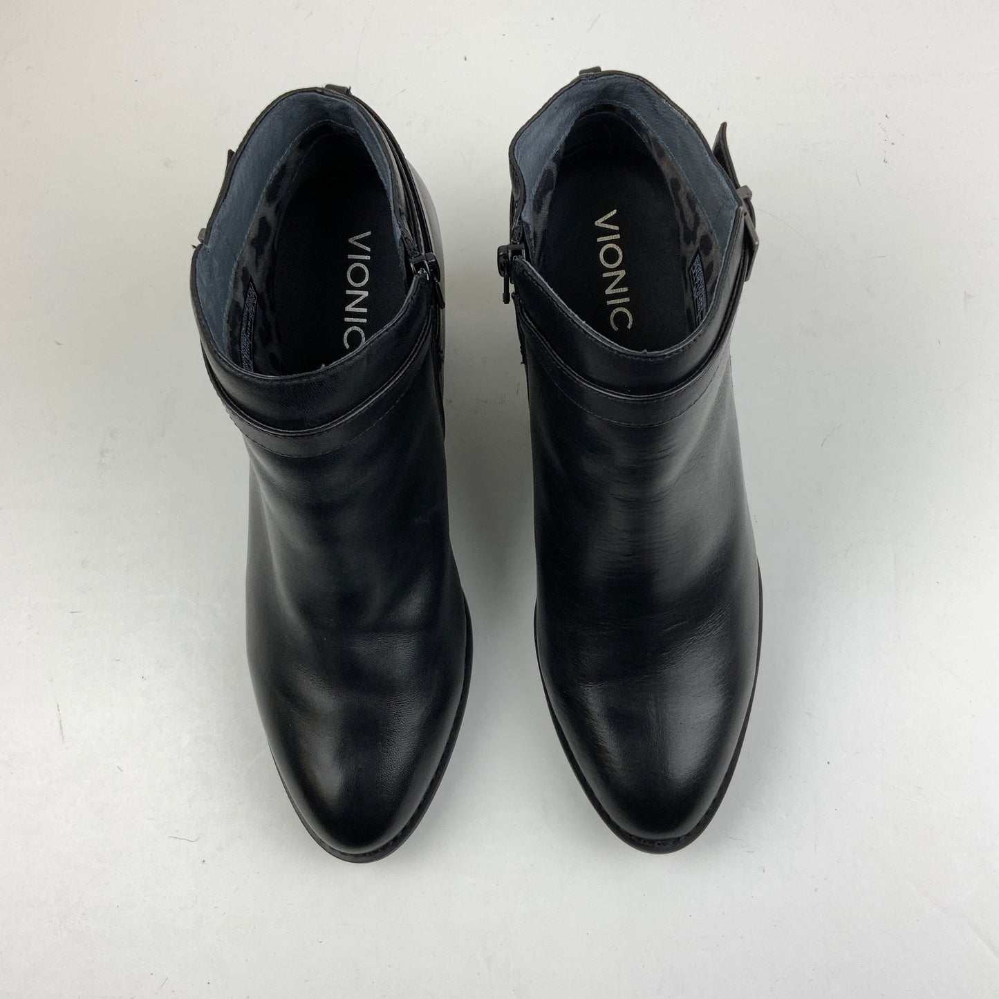 Black Boots Ankle Heels Vionic, Size 9