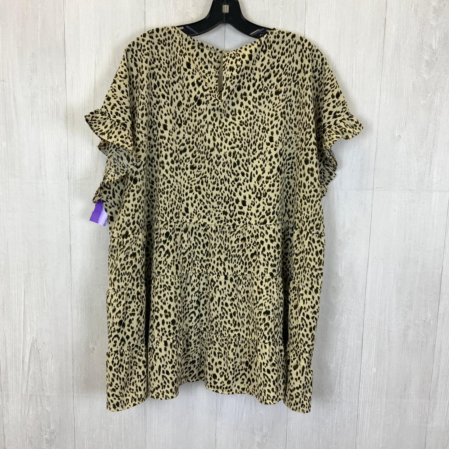 Black & Cream Top Short Sleeve Clothes Mentor, Size 1x