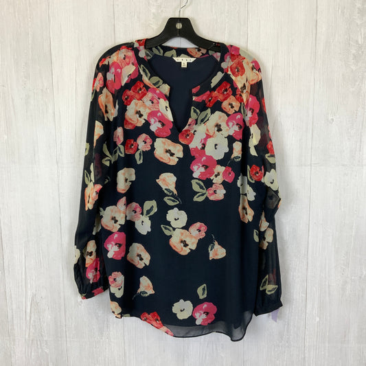 Blouse Long Sleeve By Cabi In Navy, Size: Xl