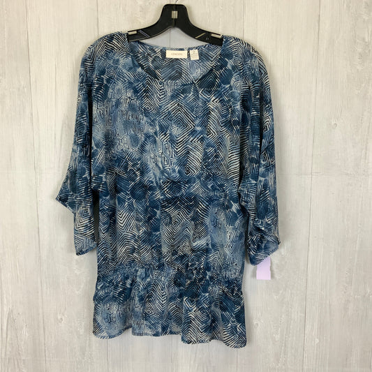 Top 3/4 Sleeve By Chicos In Blue, Size: L