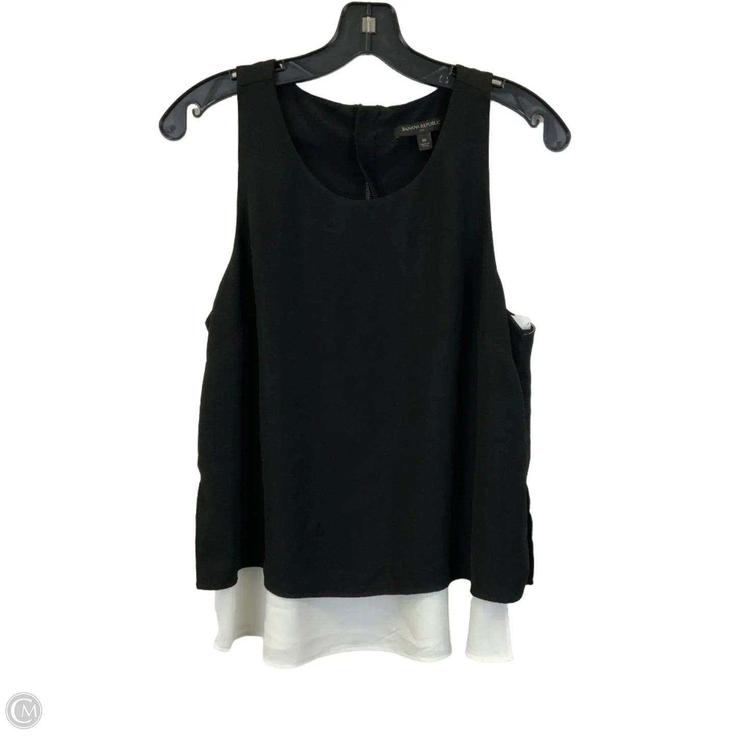 Top Sleeveless By Banana Republic In Black & White, Size: M