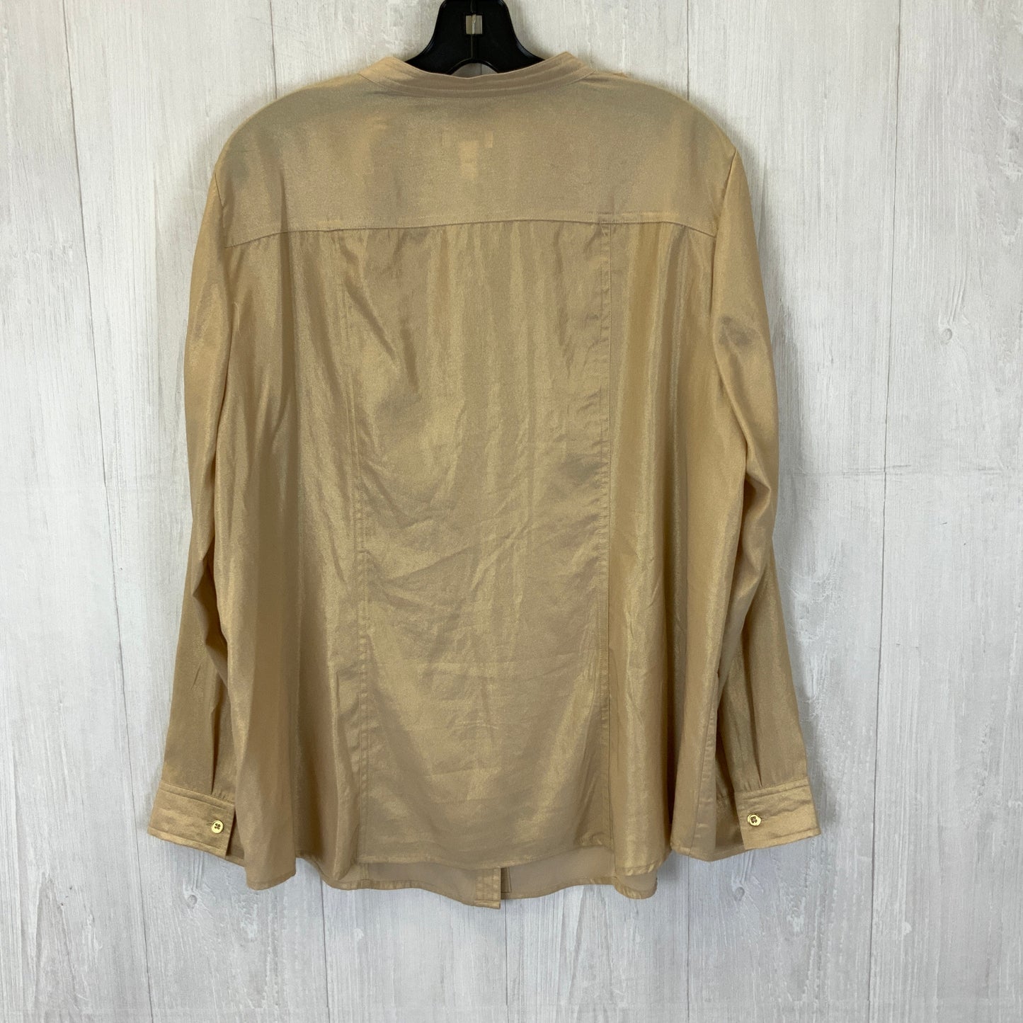 Blouse Long Sleeve By Chicos In Gold, Size: Xl