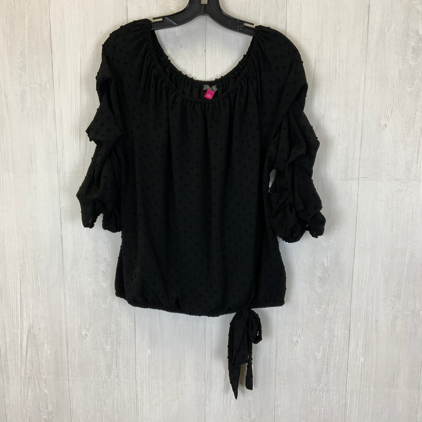 Top 3/4 Sleeve By Vince Camuto In Black, Size: L