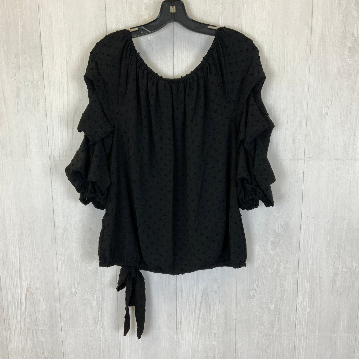 Top 3/4 Sleeve By Vince Camuto In Black, Size: L