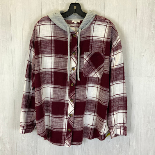 Blouse Long Sleeve By Maurices In Plaid Pattern, Size: Xl